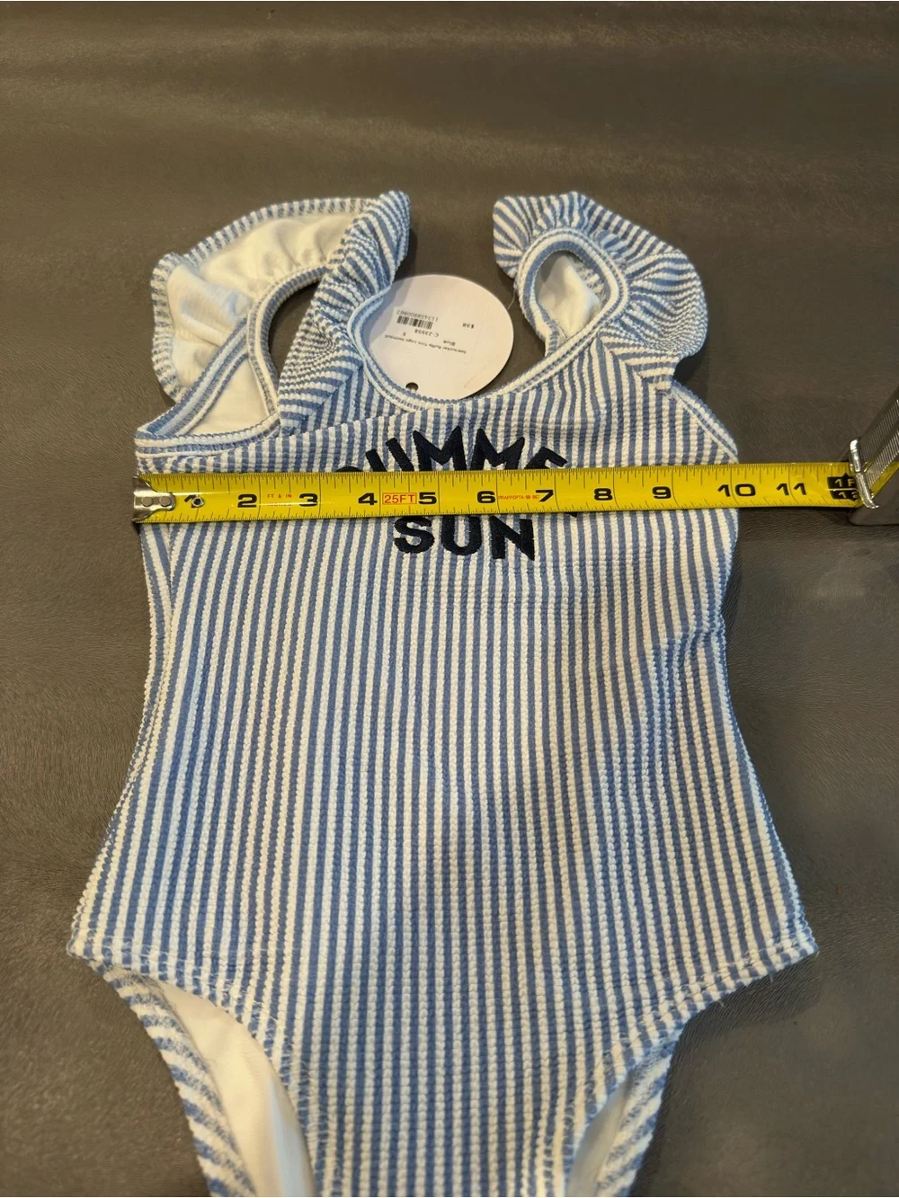 Cabana Blue & White Striped Top. Size 5